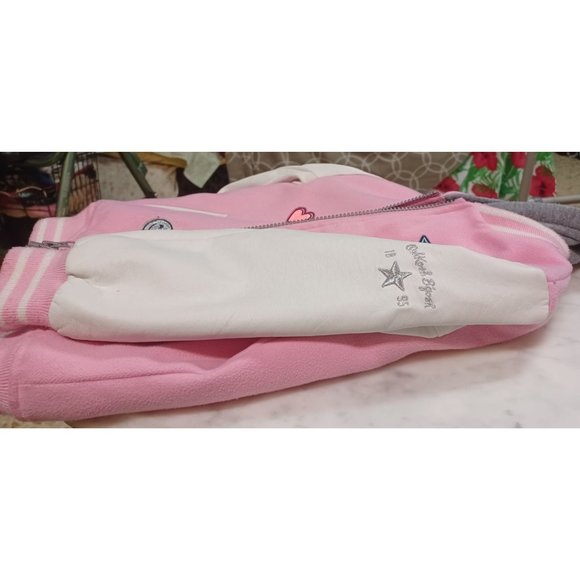 OSHKOSH B'GOSH Little Girl's Hooded Jacket Pink & Gray Emojis SZ 4 - Picture 5 of 5